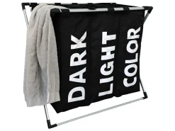 IVOL 3-Fach-Organizer-Wäschekorb - Black