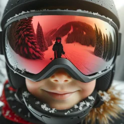 IVOL schwarz Rotes Spiegelglas Kinder Skibrille