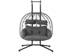 Juskys Aria Polyrattan Doppel-Hängesessel - Darkgrey
