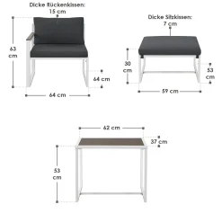 Juskys Bari 5-teiliges Loungeset - Grey
