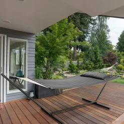 Juskys Cata Hängematte mit Gestell und Kissen - Anthracite
