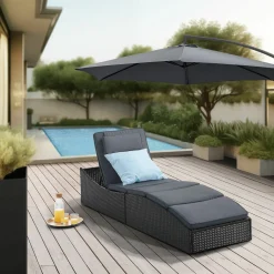 Juskys Lamia Polyrattan Liege - Black