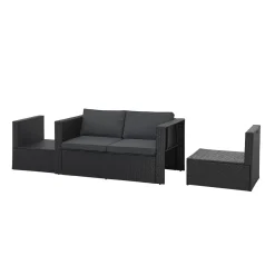 Juskys Salou Polyrattan Lounge Set - Black