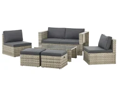 Juskys Salou Polyrattan Lounge Set - Grey