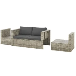 Juskys Salou Polyrattan Lounge Set - Grey