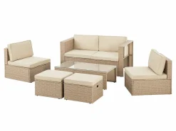 Juskys Salou Polyrattan Lounge Set - Creme
