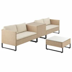 Juskys Santorini Polyrattan Modular Loungeset - Beige