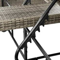 Juskys Syros Polyrattan Lounge Bed - Grey