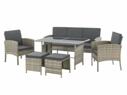 Juskys Turin 7 Personen Polyrattan Loungeset