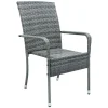Juskys Yoro Polyrattan Set von 4 Gartenstühle - Grey