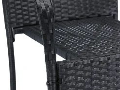 Juskys Yoro Polyrattan Set von 4 Gartenstühle - Black