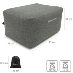 KingCamp Air Cube aufblasbar Sitzhocker - Grey