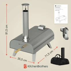 KitchenBrothers Holzbefeuerter Pizzaofen Mit Schutzhülle