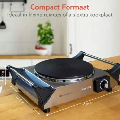 KitchenBrothers RVS 1 Platte Elektrisches Kochfeld