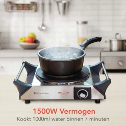 KitchenBrothers RVS 1 Platte Elektrisches Kochfeld