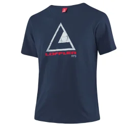 Löffler M Printshirt L50 blaues Kurzarmshirt