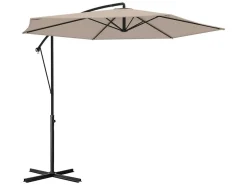 LifeGoods 300 cm Ampelschirm mit Hülle und Kreuzfuß - Taupe
