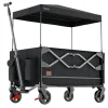 LifeGoods 80 kg Bollerwagen mit Dach - Anthracite