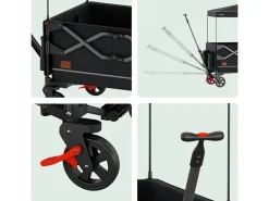 LifeGoods 80 kg Bollerwagen mit Dach - Anthracite