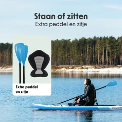 LifeGoods Allround Compact SUP Board mit Sitz - Sky Blue