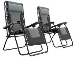 LifeGoods Comfort 2er-Set Relaxstühle - Black/Grey