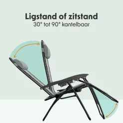LifeGoods Comfort 2er-Set Relaxstühle - Black/Grey