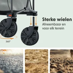 LifeGoods Doppel 400L bollerwagen - Black