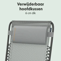 LifeGoods 2er-Set Relaxstühle mit Tisch - Grey