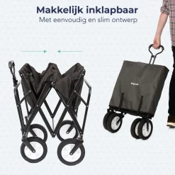 LifeGoods 70KG bollerwagen 94L - Grey