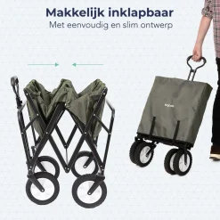 LifeGoods 70KG bollerwagen 94L - Green