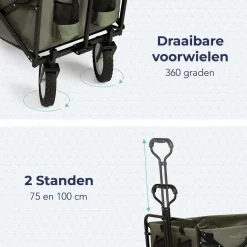 LifeGoods 70KG bollerwagen 94L - Green
