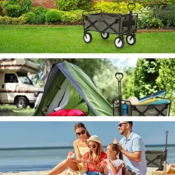 LifeGoods 70KG bollerwagen 94L - Green