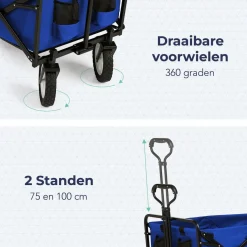 LifeGoods 70KG bollerwagen 94L - Blue