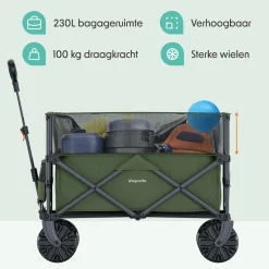 LifeGoods 230L bollerwagen - Green