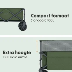 LifeGoods 230L bollerwagen - Green