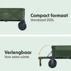 LifeGoods 200L bollerwagen - Green