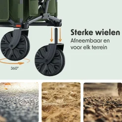 LifeGoods 200L bollerwagen - Green