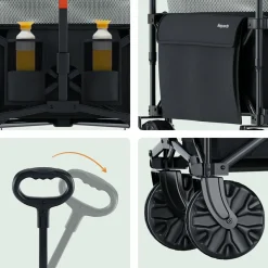 LifeGoods 230L bollerwagen - Black