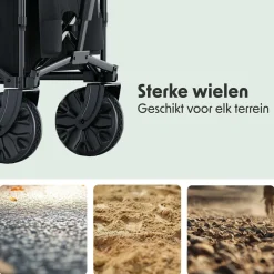 LifeGoods 230L bollerwagen - Black
