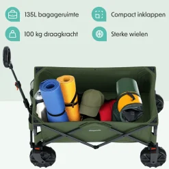 LifeGoods 135L bollerwagen - Green