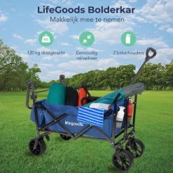 LifeGoods 90L bollerwagen - Blue