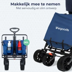 LifeGoods 90L bollerwagen - Blue
