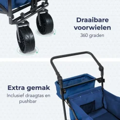 LifeGoods 90L bollerwagen - Blue
