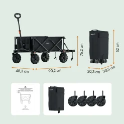 LifeGoods 200L bollerwagen - Black