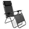 LifeGoods Liegestuhl mit Beistelltisch - Black