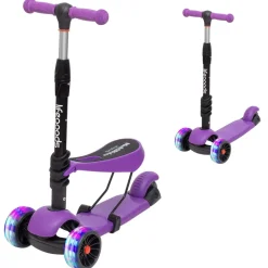 LifeGoods MultiRider Kinderroller Mit Sitz - Purple