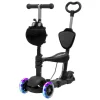 LifeGoods MultiRider Kinderroller Mit Schiebestange - Black