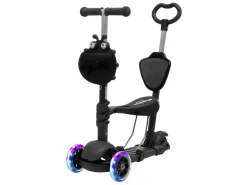 LifeGoods MultiRider Kinderroller Mit Schiebestange - Black