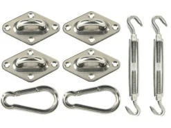 Livn Quadrat Schattentuch Edelstahl Befestigungsmaterial - Silver
