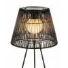 Lumineo Black Rattan Solar-Stehleuchte